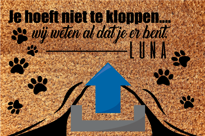 Gepersonaliseerd vinyl tapijt met hondennaam - TenStickers