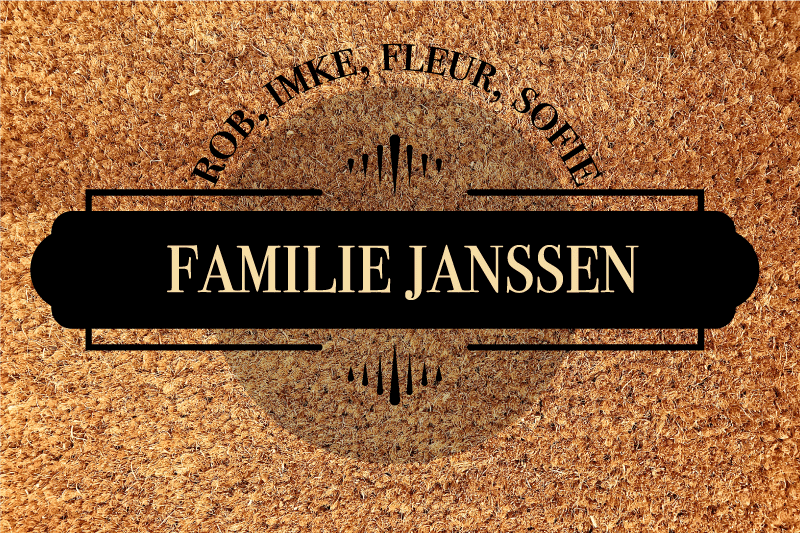 Vinyl vloerkleerd gezin en familienaam - TenStickers