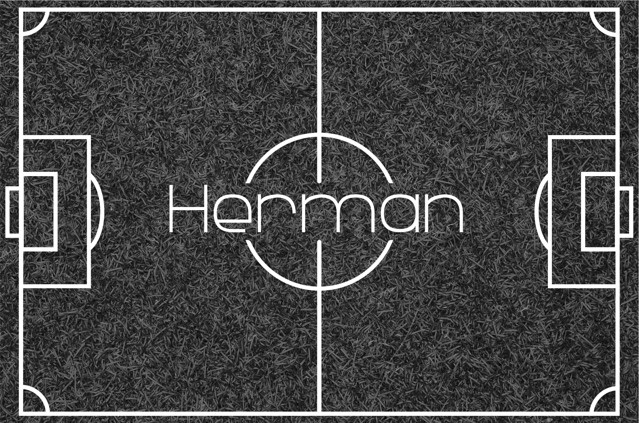 Voetbalveld met naam vinyl tapijt spel - TenStickers