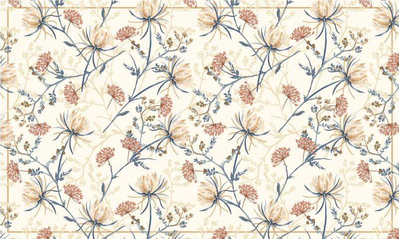 Vinyl vloerkleed chinoiserie style - TenStickers