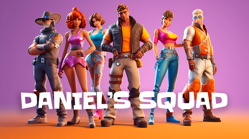 Aanpasbare naam vinyl tapijt met game karakters - TenStickers