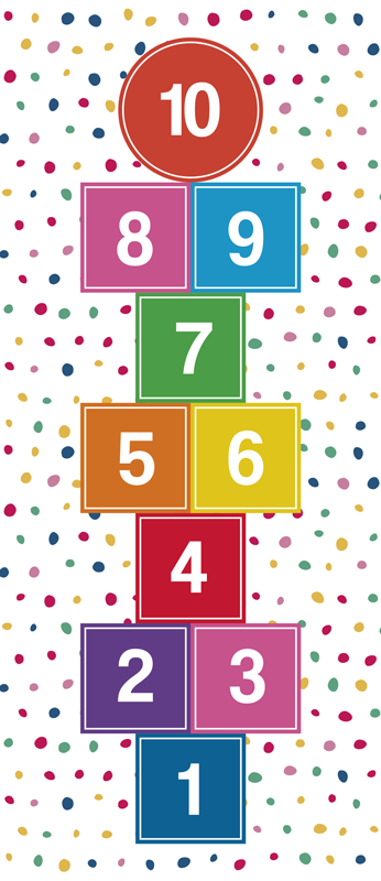 Kleurig hinkelspel krijt vinyl tapijt - TenStickers