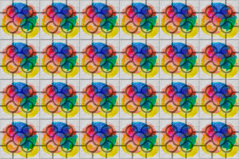 Kleurrijke straattegels van Bilbao vinyl tapijt  - TenStickers