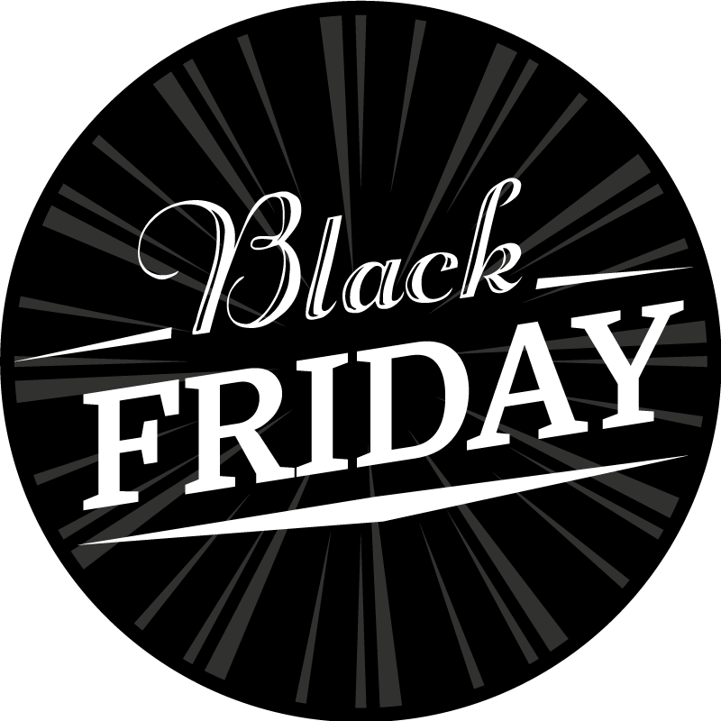 Ronde Black Friday vinyl tapijt zwart - TenStickers