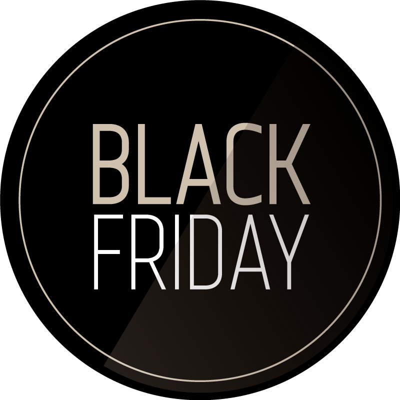 Zwarte Black Friday vinyl tapijt rond - TenStickers