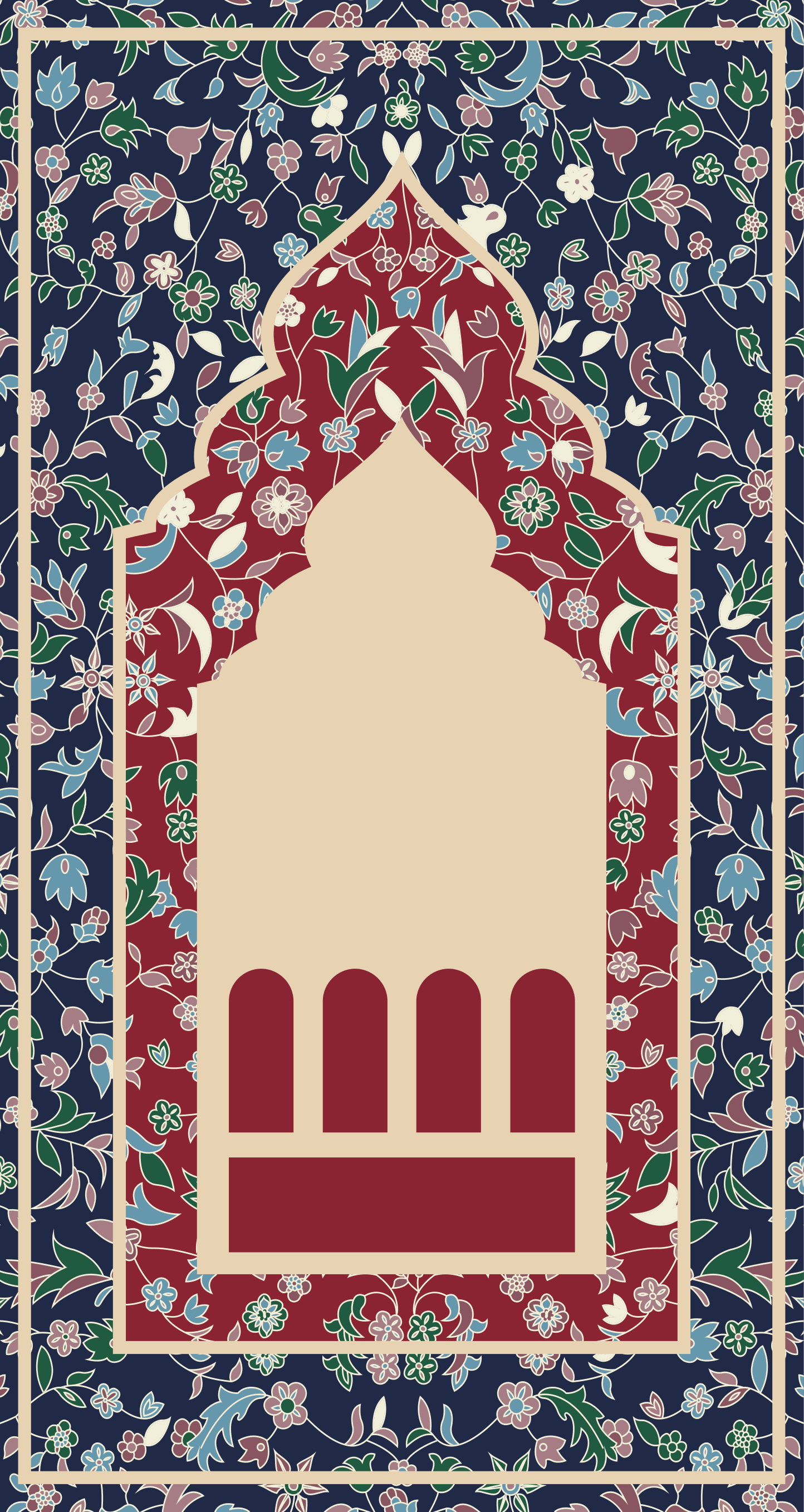 Bloem patroon Rechthoekig vinyl tapijt - TenStickers