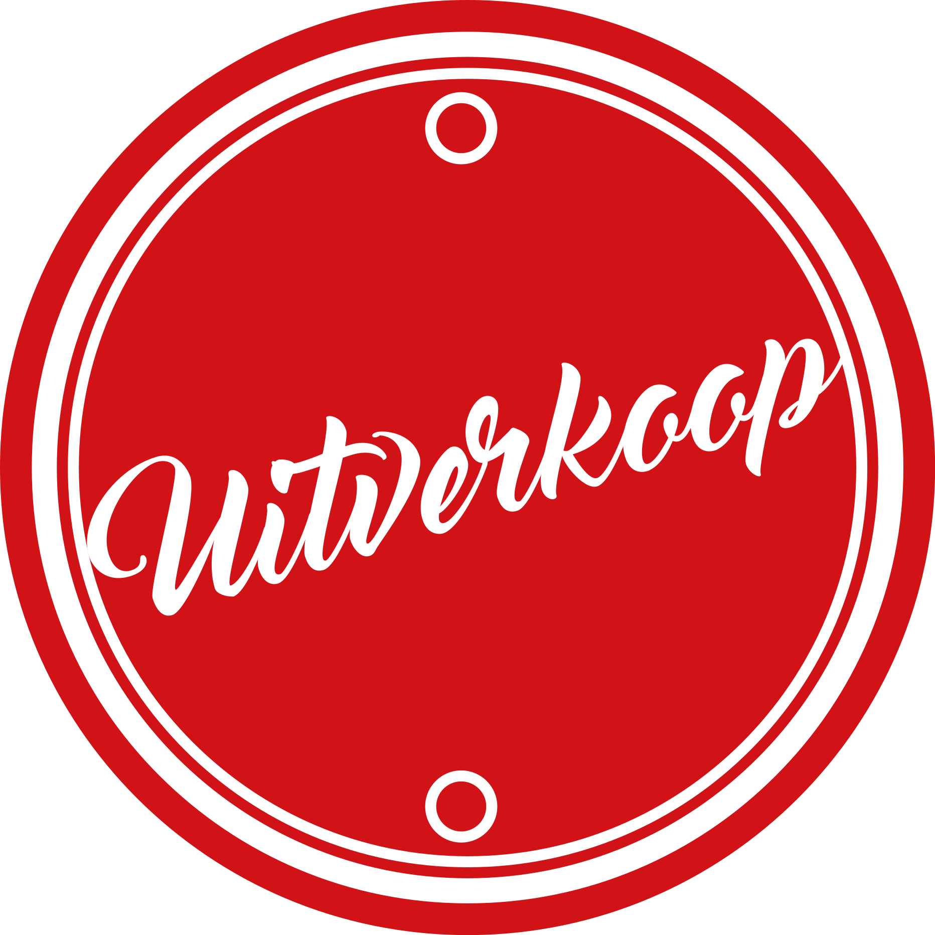 Rode tekst verkoop Rond vinyl tapijt - TenStickers