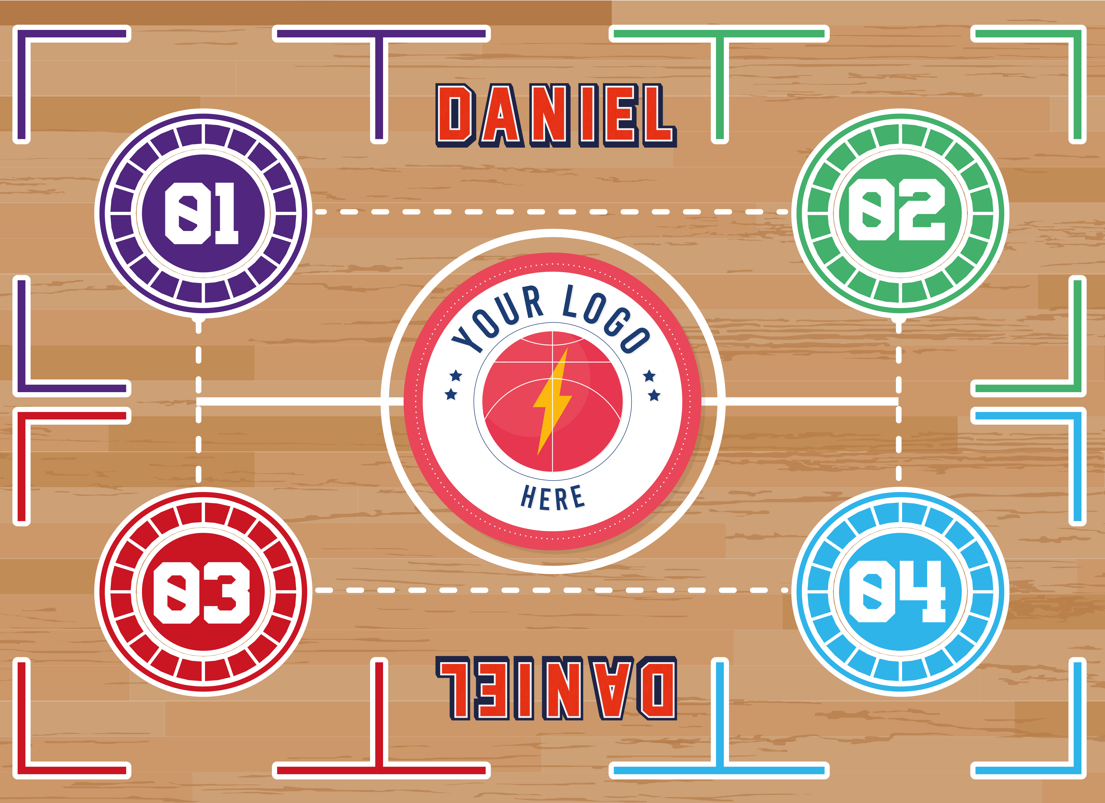 Mand training vinyl tapijt rechthoekig - TenStickers