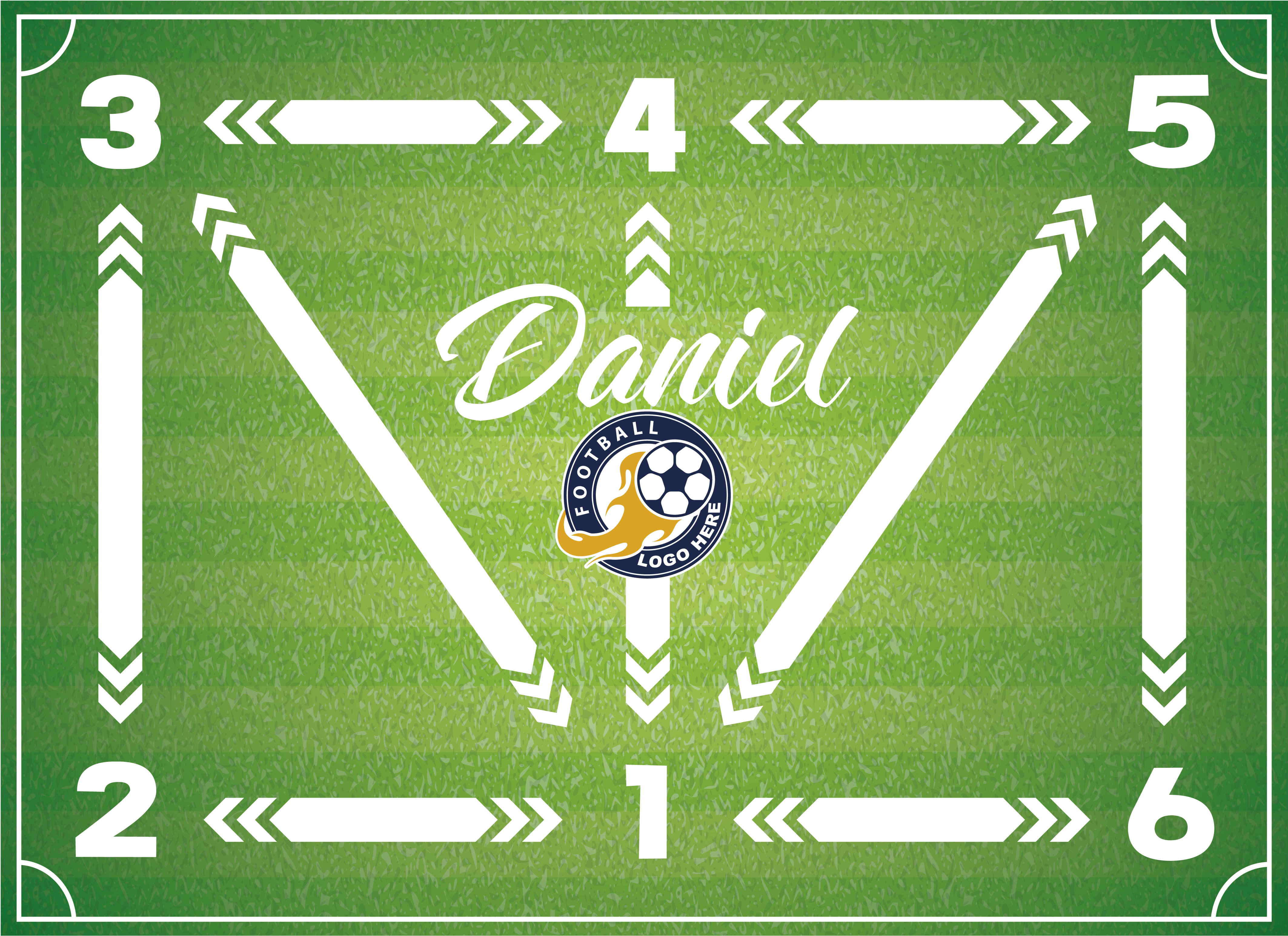 Voetbal training vinyl tapijt rechthoekig - TenStickers