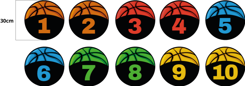 Basketbal trainingspakket vinyl tapijt tiener - TenStickers