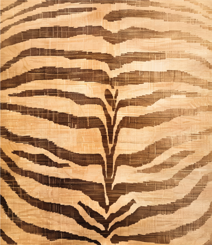 Tijger strepen vinyl tapijt beige - TenStickers