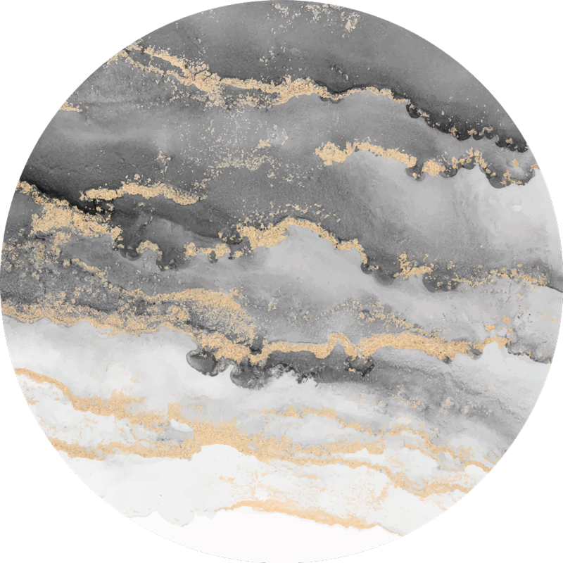 Grijs met gouden details marmeren vinyl tapijt - TenStickers
