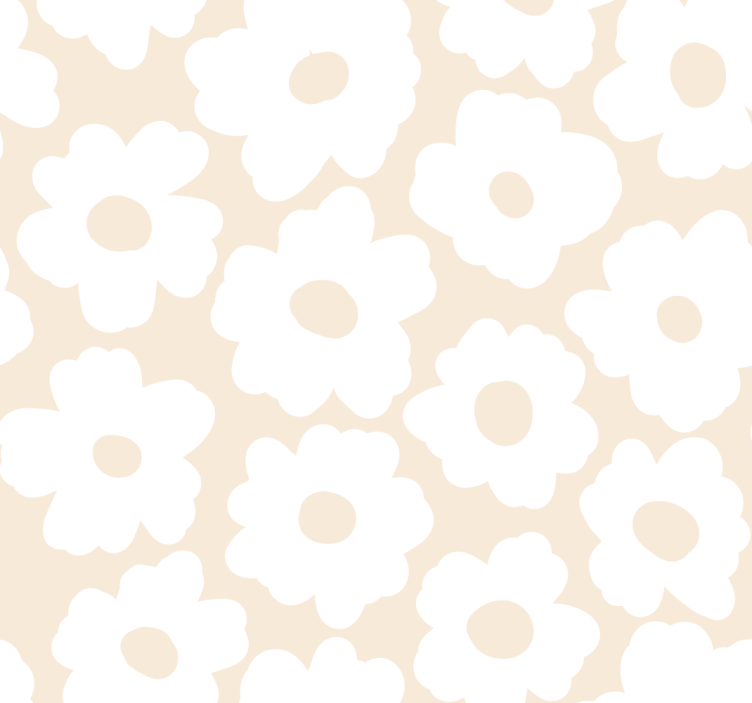 Witte klaproos bloemen behang - TenStickers