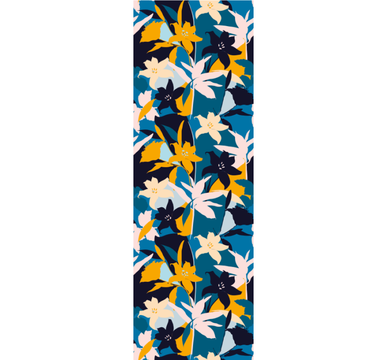 Abstract kleurrijk patroon bloemen behang - TenStickers