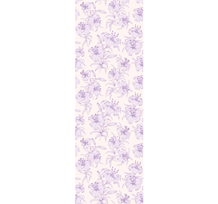 Elegant paars motief bloemen behang - TenStickers