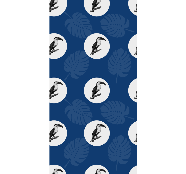 Toekan en bladeren behang vogels - TenStickers