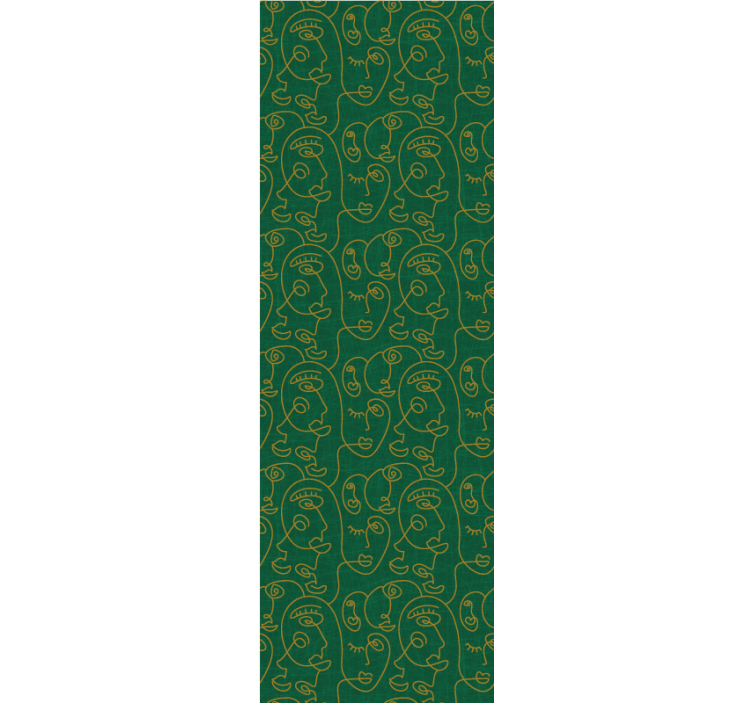 Unieke lijngezichten behang kunst - TenStickers