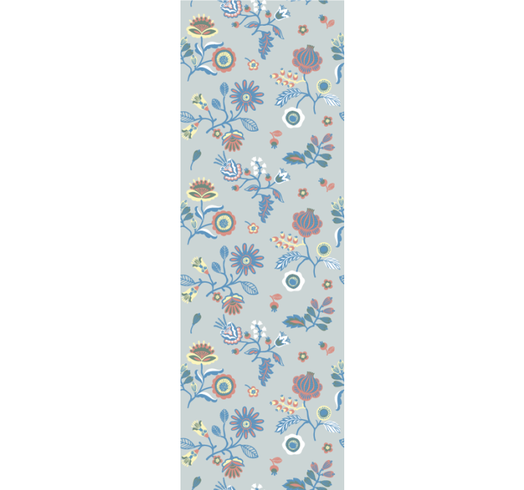 Illustratief bloeiontwerp bloemen behang - TenStickers