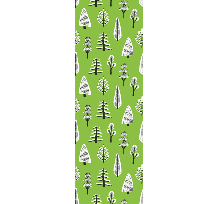 Groene boom arrangement behangpapier natuur - TenStickers