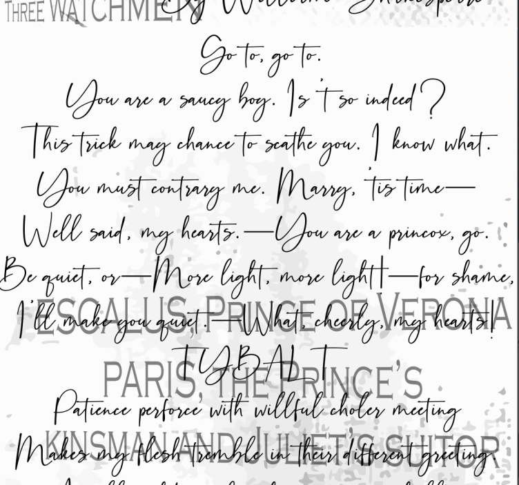 Letters behang Shakespeare texts Replace This - TenStickers