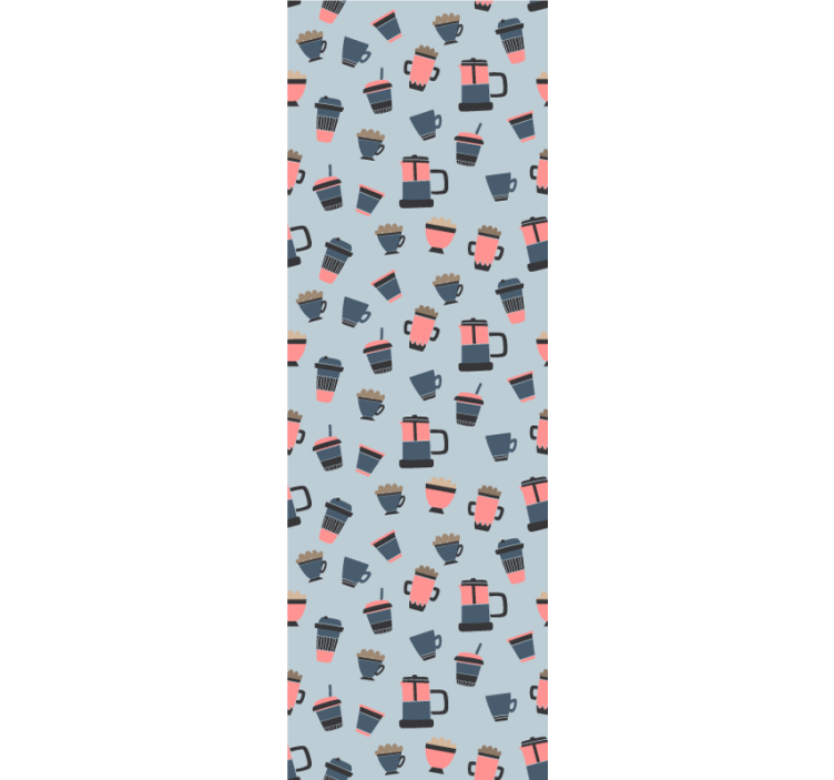 Koffiemok motieven behang keuken - TenStickers