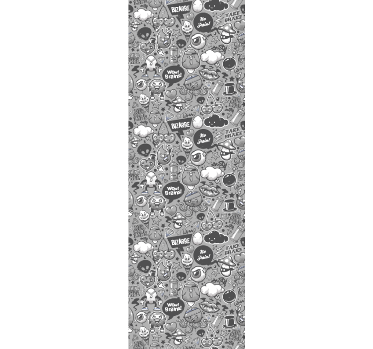 Eclectische krabbels behang kunst - TenStickers