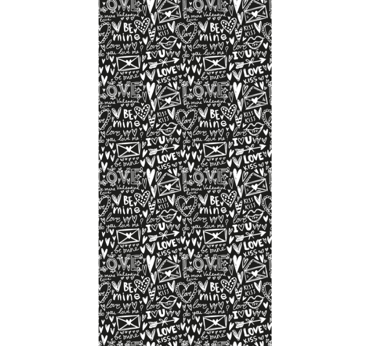 Valentijnsdag krabbel behang letters - TenStickers
