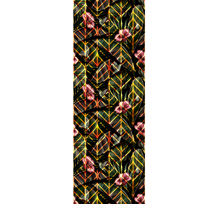 Bloemig bladpatroon behangpapier natuur - TenStickers