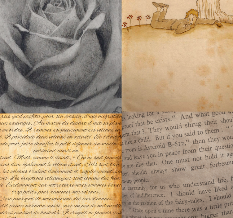 Collage van de kleine prins behang letters - TenStickers