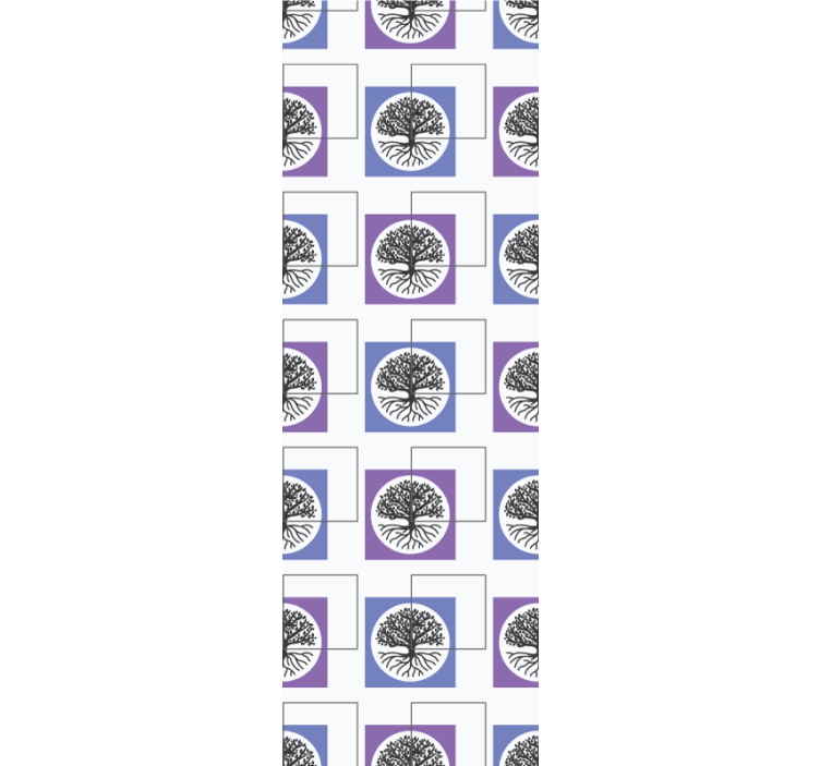 Geometrisch boomontwerp behangpapier slaapkamer - TenStickers