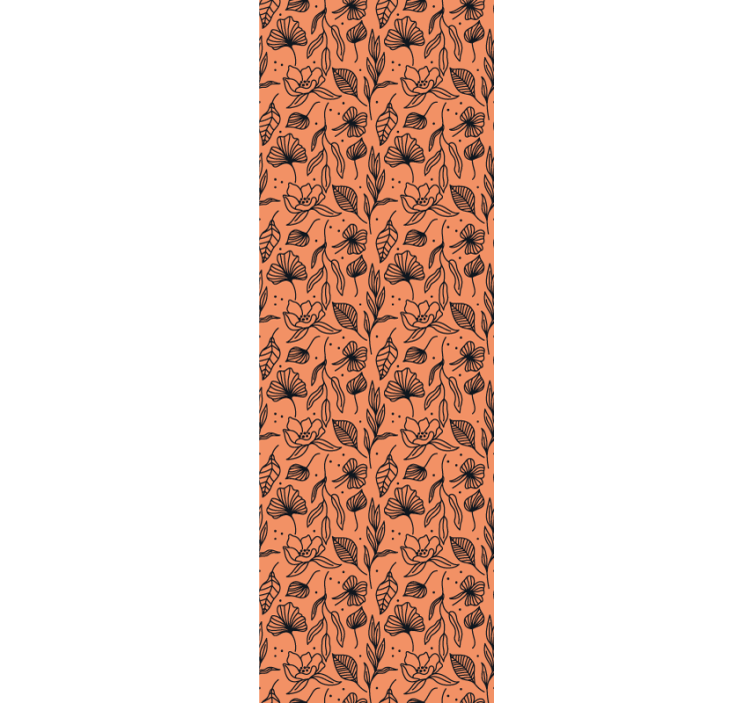 Interieur met bloemenpatroon bloemen behang - TenStickers