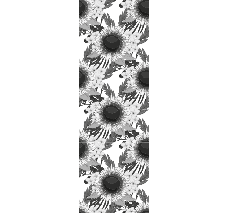 Monochromatische zonnebloemen bloemen behang - TenStickers