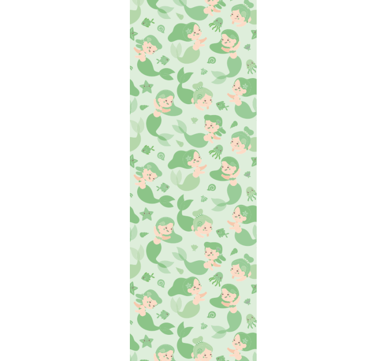 Speelse zeemeerminnen behangpapier kinderkamer - TenStickers