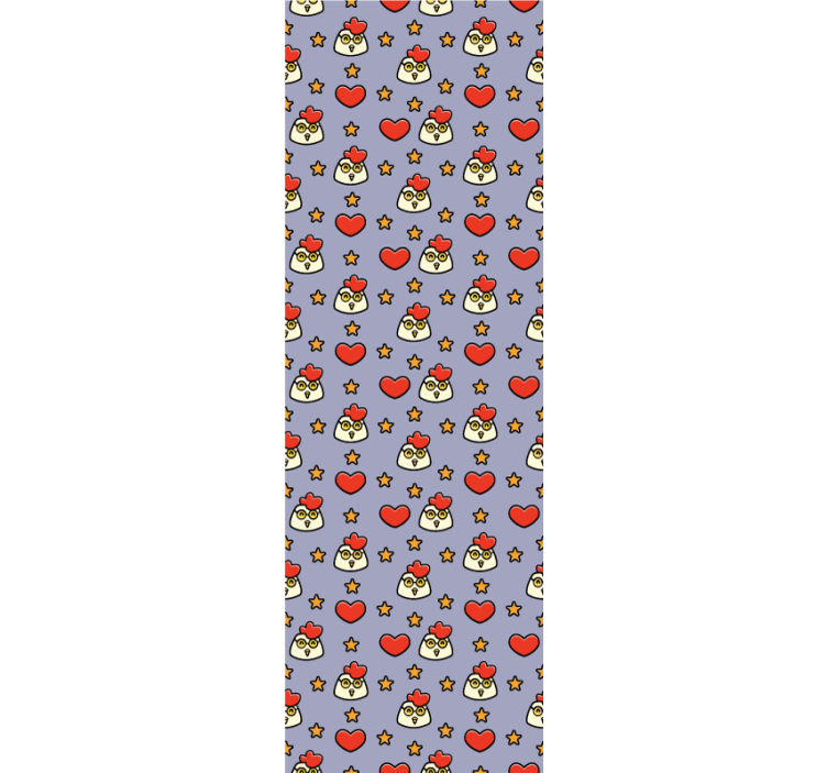 Cartoon kip patroon behang dieren - TenStickers