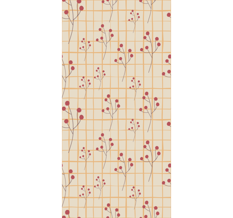 Bessentakpatroon bloemen behang - TenStickers