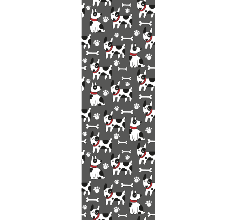 Speelse hondenillustratie behang honden - TenStickers