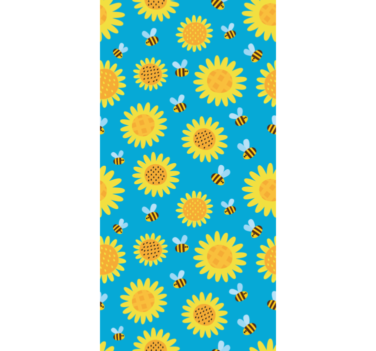 Zonnig bloemenpatroon bloemen behang - TenStickers