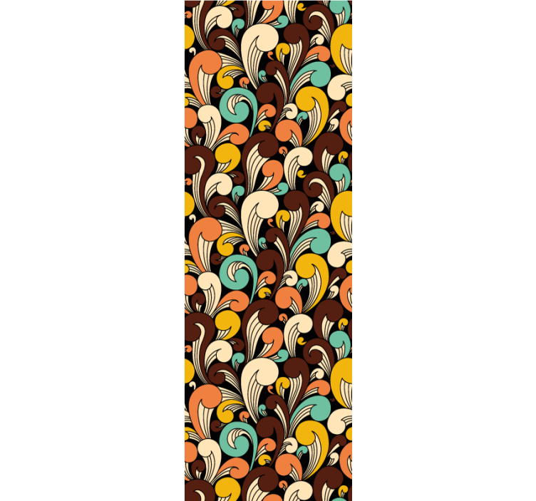 Retro wervelend motief sierlijk behang - TenStickers