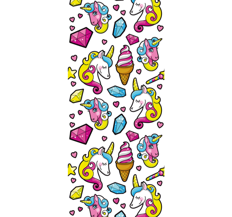 Eenhoorn fantasie motief behangpapier kinderkamer - TenStickers