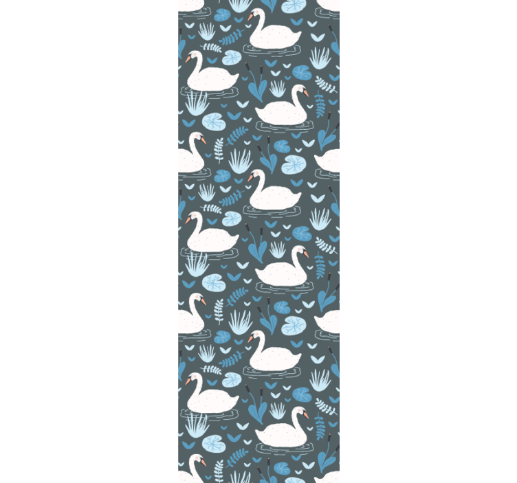 Motief van het zwanenmeer behang vogels - TenStickers