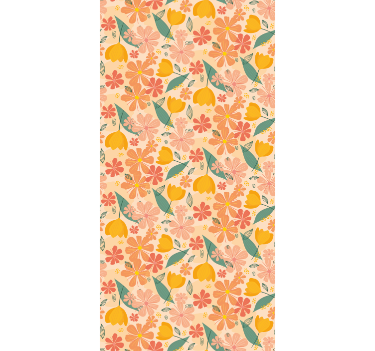 Citrus bloemmotief bloemen behang - TenStickers
