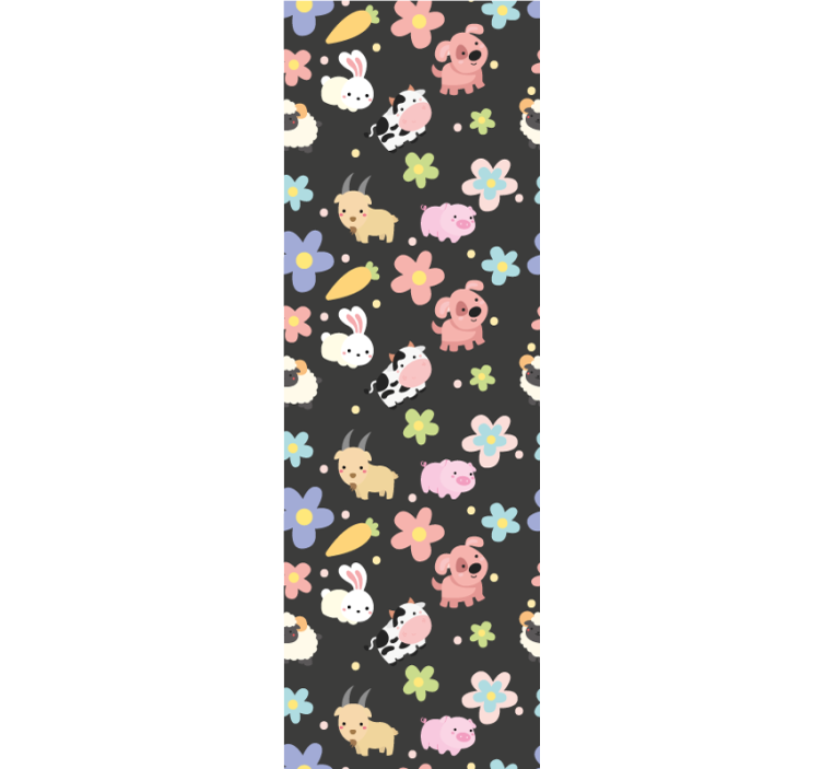 Leuk dierenpatroon dieren behang - TenStickers