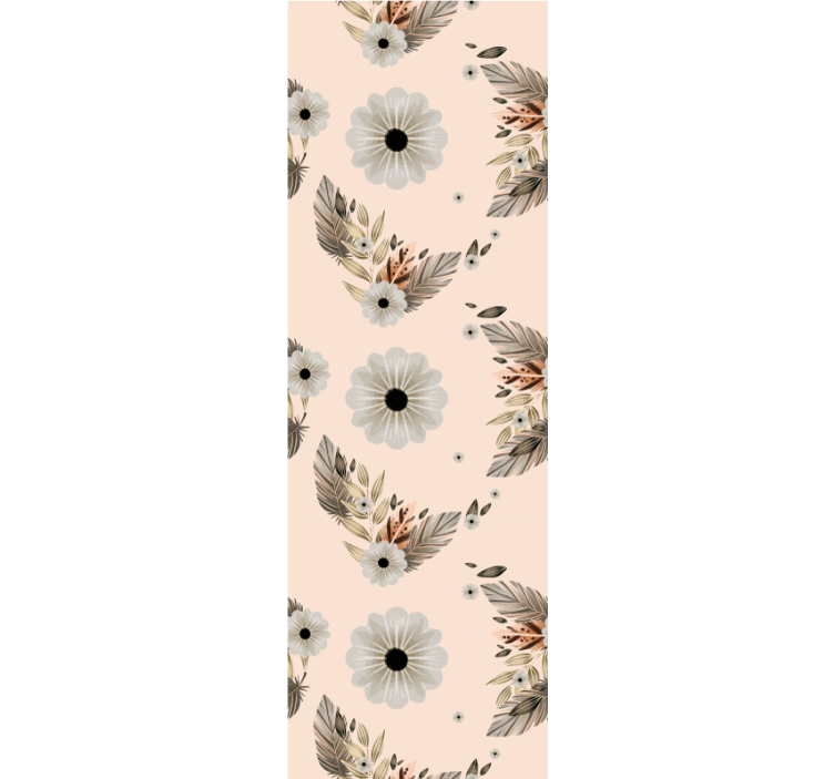 Bloemen behang bloemen en bladeren compositie - TenStickers