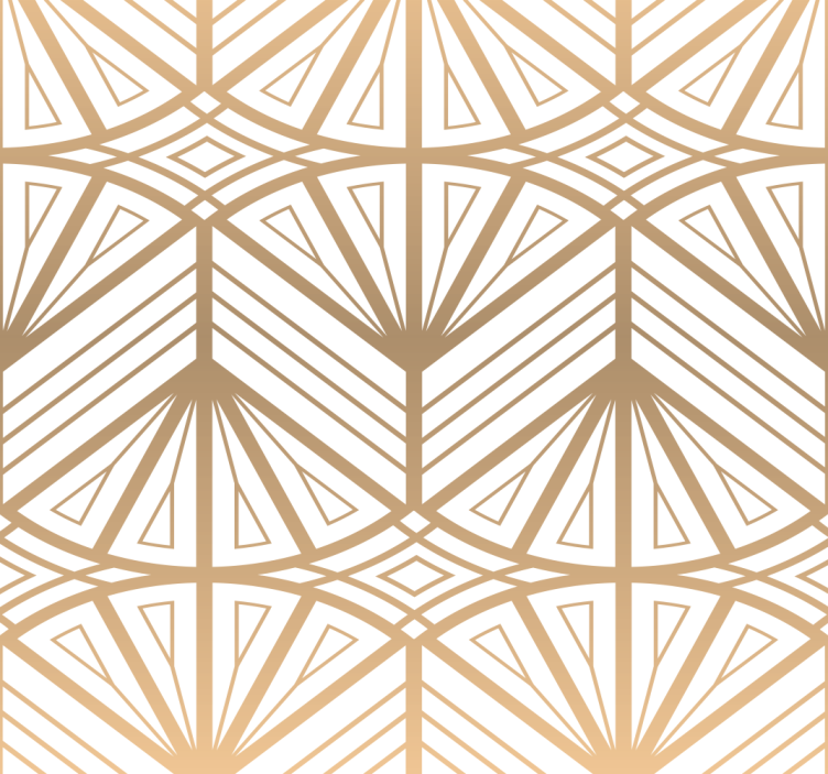 Gouden geometrisch patroon moderne behangpapier - TenStickers