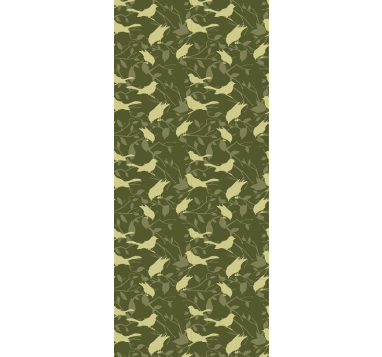 Groen eenvoudig patroon behang vogels - TenStickers