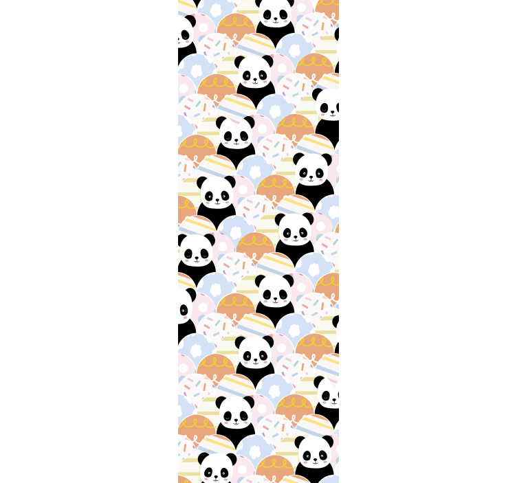 Panda patroon behang dieren - TenStickers