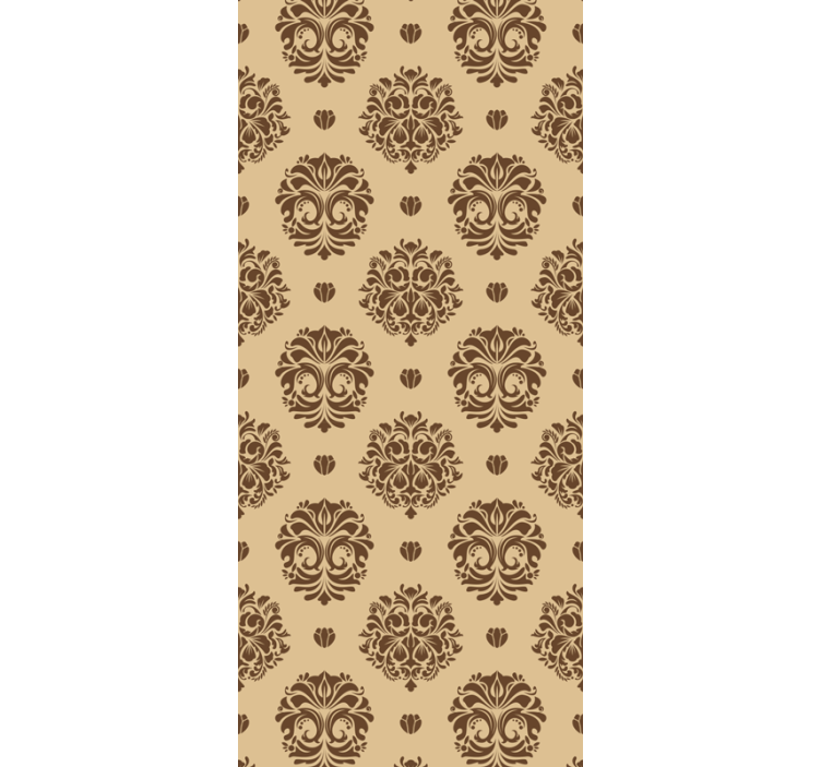 Oud beige patroon behang bloemsierkunst - TenStickers