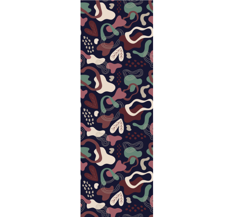 Abstract kunst rood en groen patroon  - TenStickers