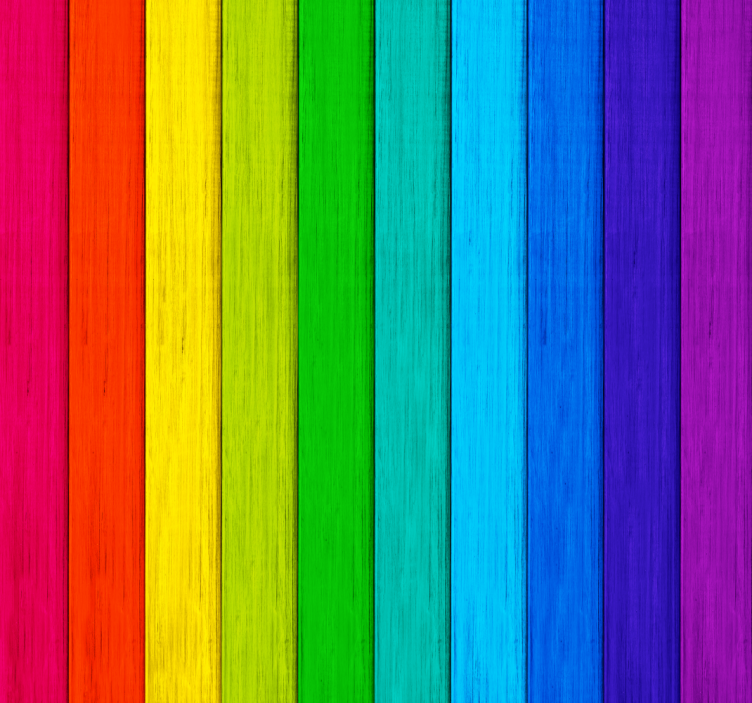 Regenboogkleur latten Abstract ontwerp behang - TenStickers