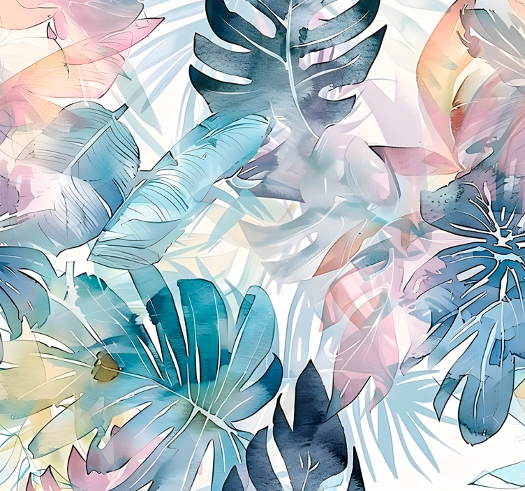 Grote botanische bladeren behang  - TenStickers